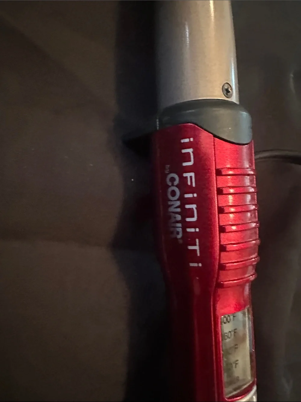 Red Infiniti by Conair Tapered Curling Wand with Silver Barrel
